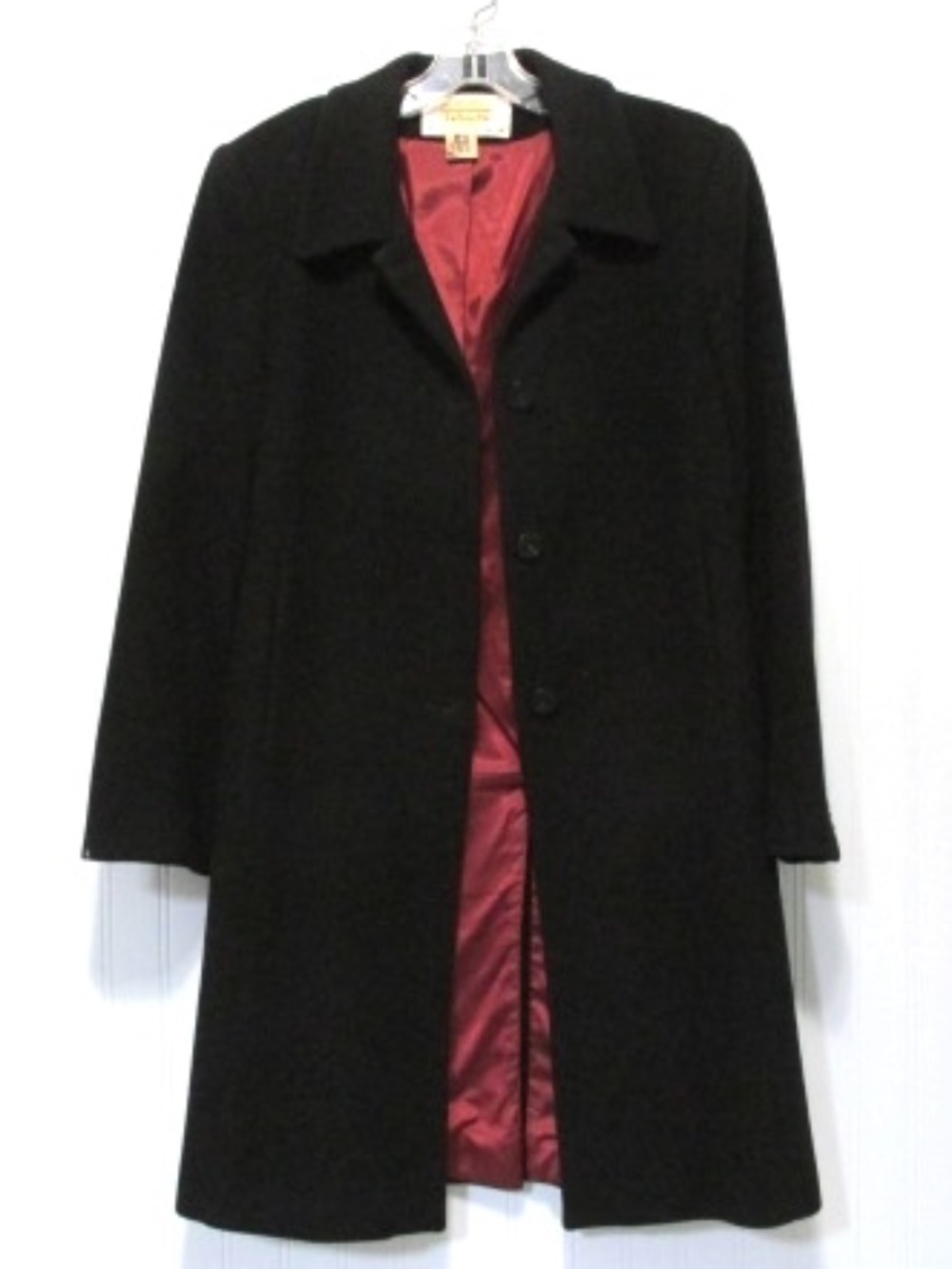 Vintage Talbots Black Wool/Cashmere Blend Coat, Size 8P